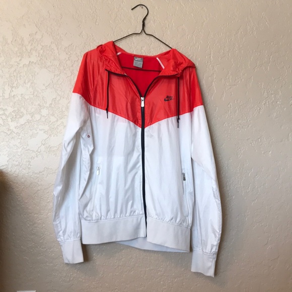 nike windbreaker mens red white and blue